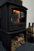 cosy log fire